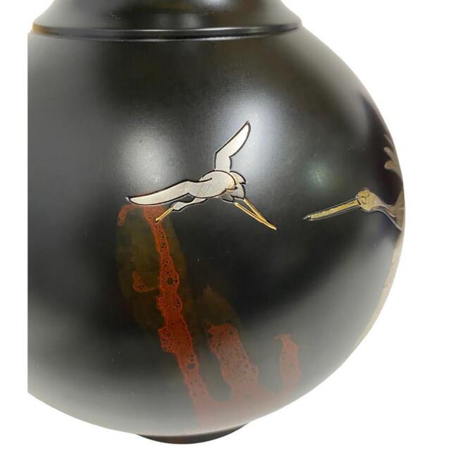 未使用】青銅器 花瓶 三羽鶴 高岡 峰雲作 21K405の通販 by リカ 未使用】青銅器 花瓶 三羽鶴 高岡 峰雲作 21K405の通販 by リカ
