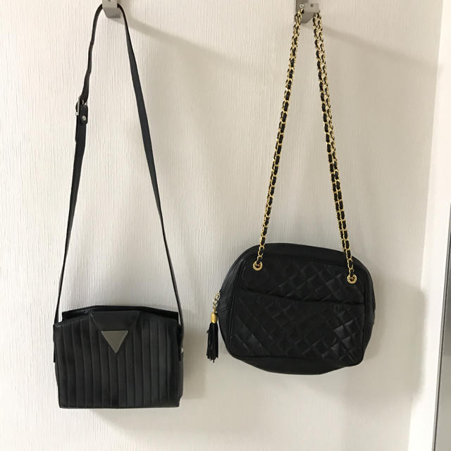 ZARA(ザラ)の黒 レザーショルダーバッグ 二個まとめて♡ レディースのバッグ(ショルダーバッグ)の商品写真