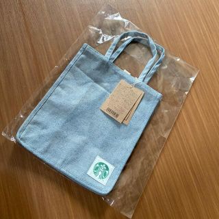 スターバックスコーヒー(Starbucks Coffee)のstarbucks スターバックス コットンショッパーデニムトート ブルーS(トートバッグ)