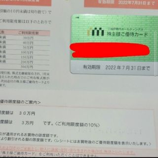 ミツコシ(三越)の上限30万　三越伊勢丹　株主優待 女性名義(ショッピング)