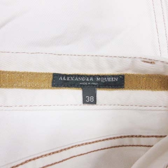 Alexander McQueen(アレキサンダーマックイーン)のアレキサンダーマックイーン 2002年製 ヴィンテージ ホワイトデニム パンツ レディースのパンツ(デニム/ジーンズ)の商品写真