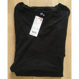 ユニクロ(UNIQLO)の【タグ付未使用】UNIQLO ユニクロ　ワイドスリーブVネックロングT（五分袖）(Tシャツ(長袖/七分))