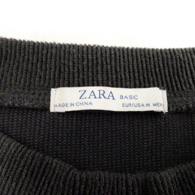 ZARA(ザラ)のZARA BASIC カットソー 長袖 ウエストゴム グレー M レディースのトップス(カットソー(長袖/七分))の商品写真