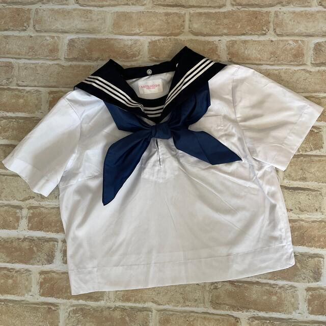 三越(ミツコシ)のコスプレ　セーラー服　夏服　半袖　紺襟　白3本　三越　大きいサイズ　165 エンタメ/ホビーのコスプレ(衣装)の商品写真