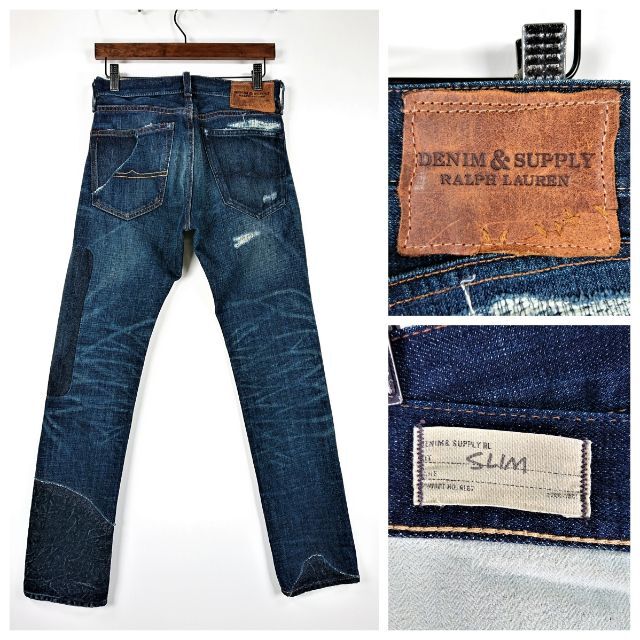 Denim & Supply Ralph Lauren(デニムアンドサプライラルフローレン)の3723B ラルフローレン サイズ27 ボタンフライ リメイク スリムパンツ メンズのパンツ(デニム/ジーンズ)の商品写真