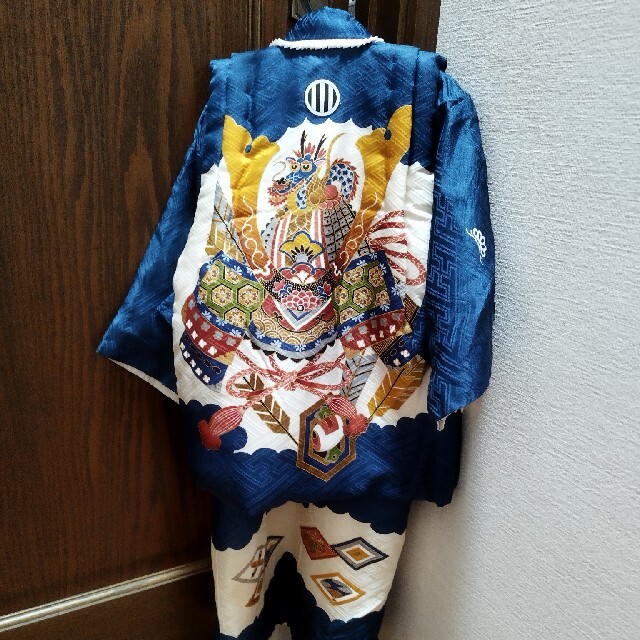 男の子　着物　被布　2歳3歳　七五三　正絹 キッズ/ベビー/マタニティのキッズ服男の子用(90cm~)(和服/着物)の商品写真