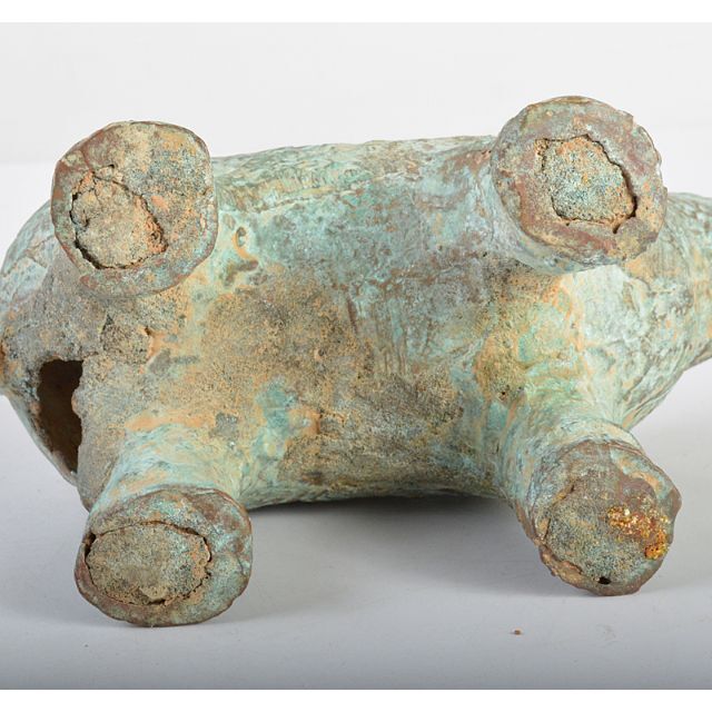 中国 古銅青銅 饕餮文 神獣文形香炉 時代箱 C R4438 お手頃価格 