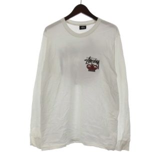 ステューシー(STUSSY)のステューシー STUSSY Tシャツ 長袖 プリント ホワイト M(Tシャツ/カットソー(七分/長袖))