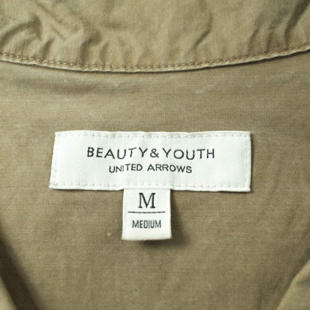 BEAUTY&YOUTH UNITED ARROWS(ビューティアンドユースユナイテッドアローズ)のBEAUTY&YOUTH UNITED ARROWS ビューティーアンドユース ユナイテッドアローズ ピグメントフラップレギュラーカラーシャツ 1216-149-2162 M ベージュ 半袖 トップス【中古】【BEAUTY&YOUTH UNITED ARROWS】 メンズのトップス(シャツ)の商品写真