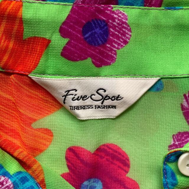 Five Spot 花柄　シースルー半袖シャツ　フリーサイズ レディースのトップス(シャツ/ブラウス(半袖/袖なし))の商品写真
