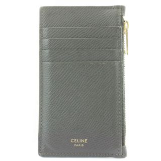 セリーヌ(celine)のセリーヌ ジップドカードホルダー 財布 小銭入れ ロゴ グレー(名刺入れ/定期入れ)