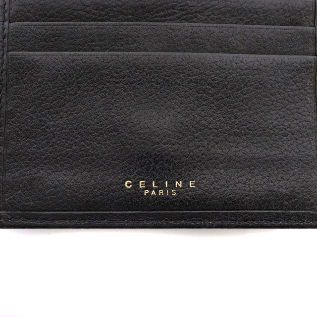 celine(セリーヌ)のセリーヌ 二つ折り財布 サークルロゴ レザー 黒 ブラック /MF ■OS レディースのファッション小物(財布)の商品写真