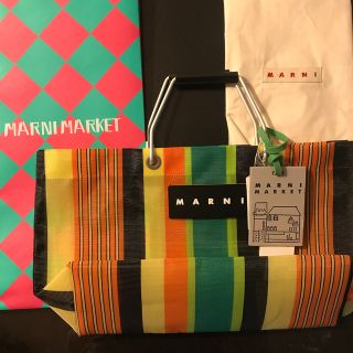 マルニ(Marni)のMARNI MARKET表参道ヒルズ先行発売カラーストライプバッグ ミニ(トートバッグ)