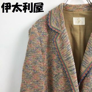 イタリヤ(伊太利屋)の【人気】伊太利屋 長袖 ニットジャケット ラインストーン サイズ9 レディース(テーラードジャケット)