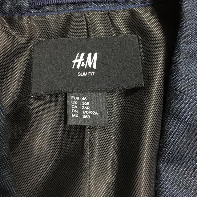 H&H(エイチアンドエイチ)の美品 H&M ジャケット　ネイビー　 メンズのジャケット/アウター(テーラードジャケット)の商品写真