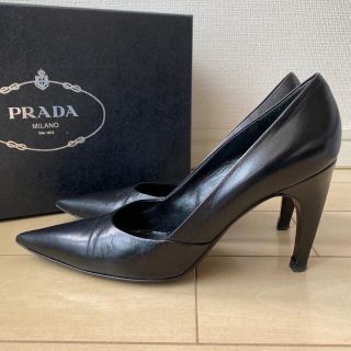 PRADA - プラダ 36 1/2 23.5㎝ パンプス ブラック 黒 本革 通勤 結婚