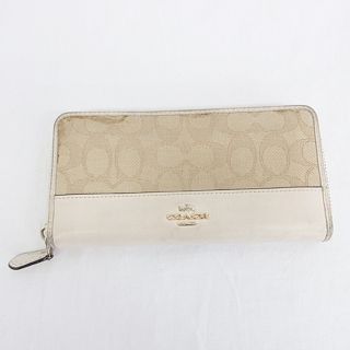 コーチ(COACH)のコーチ COACH 長財布 シグネチャー ベージュ ホワイト 53744(財布)