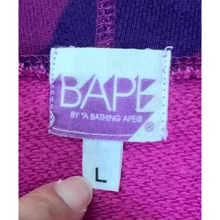 A BATHING APE - ☆美品☆ APE BAPEロゴ ラインストーン パーカー L