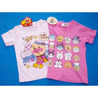 アンパンマン(アンパンマン)の新品　95cm　アンパンマン　女の子半袖Tシャツ2枚セット　水兵P・16キャラ(Tシャツ/カットソー)