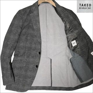 TAKEO KIKUCHI - J3044 美品 タケオキクチ ウインドーペーン柄 トラベルジャケット グレー4