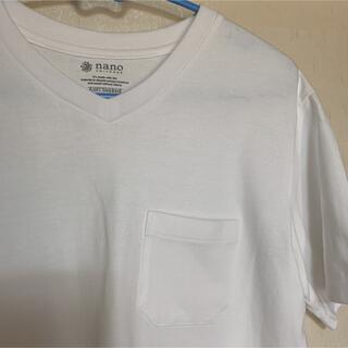 ナノユニバース(nano・universe)のナノユニバース　Ｖネック　白Tシャツ　半袖(Tシャツ/カットソー(半袖/袖なし))