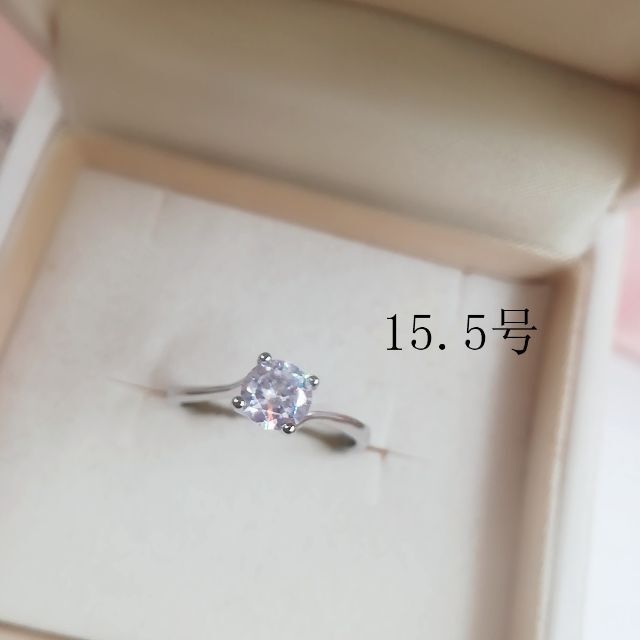 tt15034閉店セールリング15.5号リング一粒石リングczダイヤモンドリング レディースのアクセサリー(リング(指輪))の商品写真