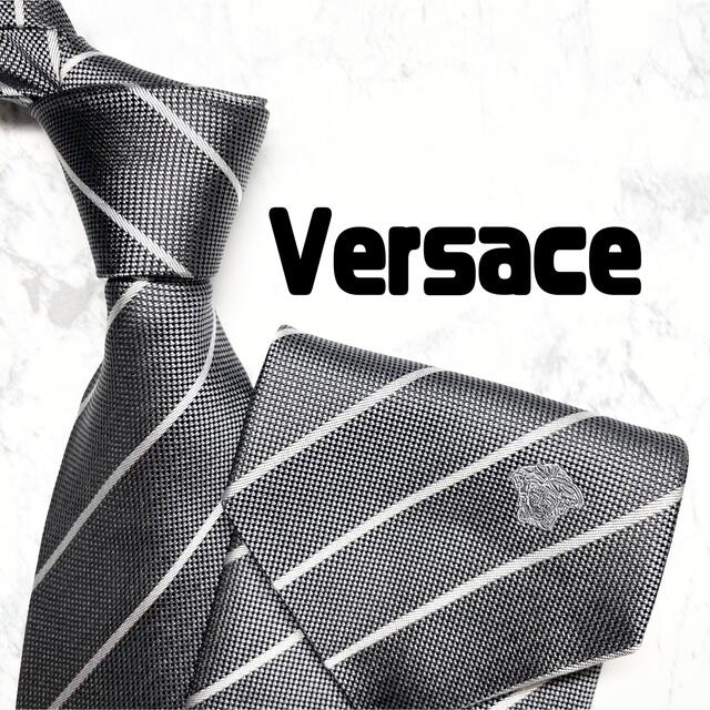 VERSACE   極美品ヴェルサーチ ネクタイ メデューサ柄 ストライプ