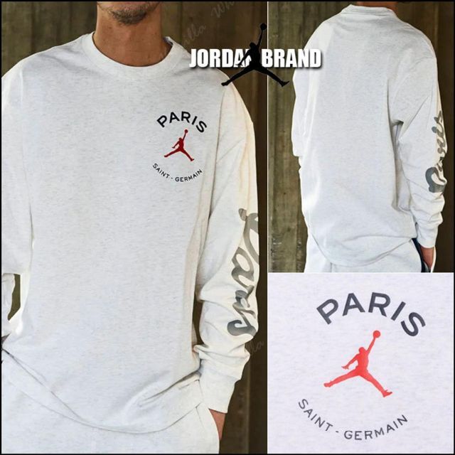 NIKE(ナイキ)の【新品未使用】NIKE JORDAN PSG L/S TEE　ホワイト　３XL メンズのトップス(Tシャツ/カットソー(七分/長袖))の商品写真