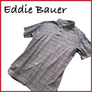 エディーバウアー(Eddie Bauer)のEddie Bauer エディバウアー メンズ グレーストライプ半袖ボロシャツ(ポロシャツ)