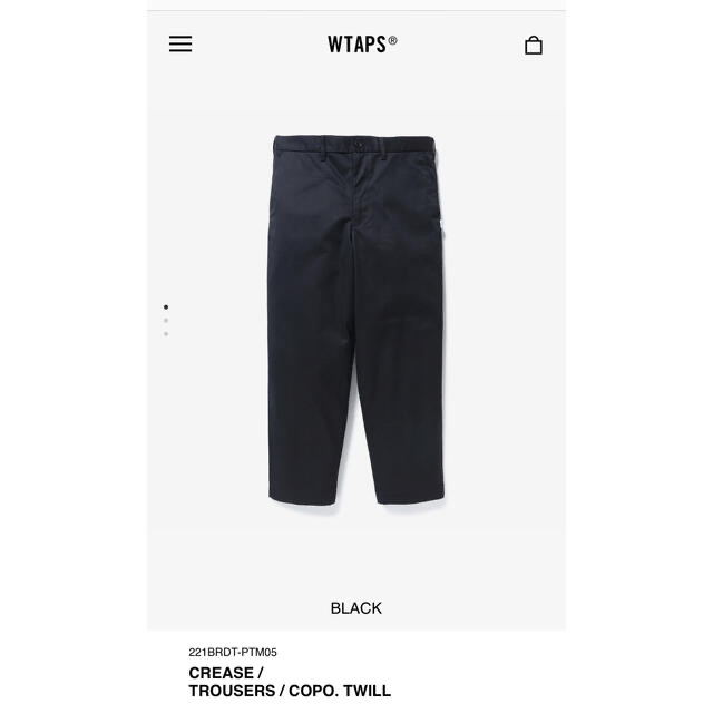 W)taps(ダブルタップス)のCREASE TROUSERS WTAPS ダブルタップス ワークパンツ メンズのパンツ(ワークパンツ/カーゴパンツ)の商品写真