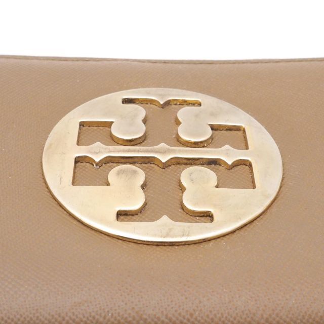 Tory Burch(トリーバーチ)の《一点物》Tory Burch 長財布 ベージュ ロゴ ラウンドジップ  レザー レディースのファッション小物(財布)の商品写真