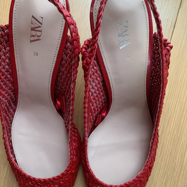 ZARA(ザラ)のバックストラップパンプス(メッシュ)美品 レディースの靴/シューズ(ハイヒール/パンプス)の商品写真
