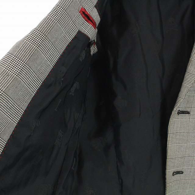 LOVELESS(ラブレス)のラブレス テーラードジャケット シングル グレンチェック 切替 M グレー 黒 メンズのジャケット/アウター(テーラードジャケット)の商品写真