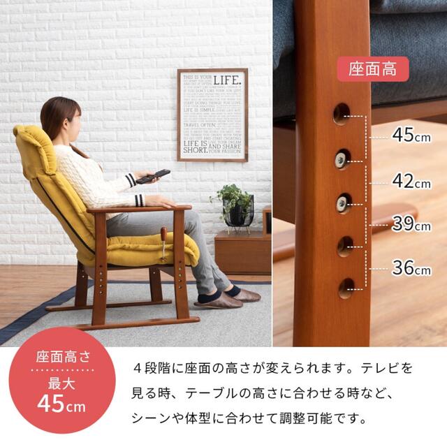 高座椅子 レバー式 リクライニング ヘッドギア 高さ調節可能 高座椅子 レバー式 リクライニング ヘッドギア 高さ調節可能