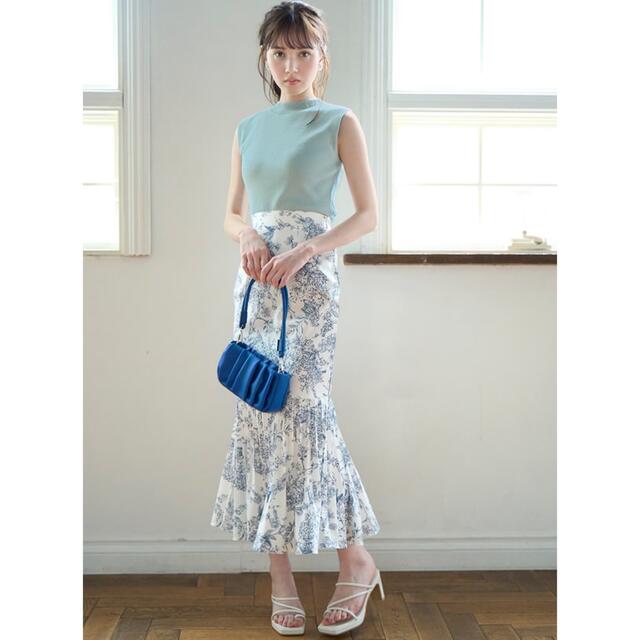 GRL(グレイル)の新品タグ付き 花柄プリーツ切替マーメイドスカート al111 グレイル レディースのスカート(ロングスカート)の商品写真