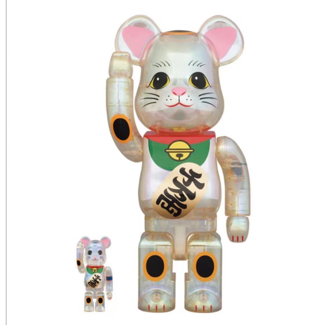 BE@RBRICK 招き猫 透明メッキ 100％ & 400％ ベアブリック