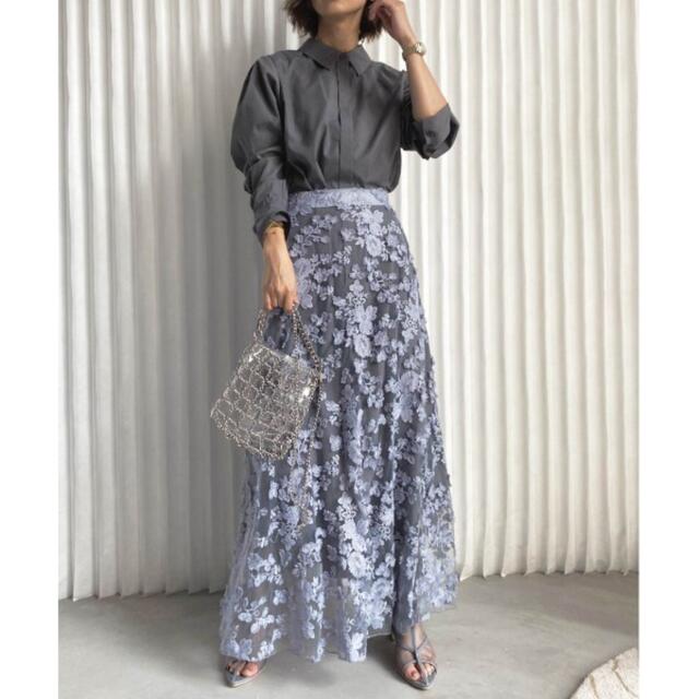 Ameri VINTAGE(アメリヴィンテージ)の再値下げ LACE LAYERED SHIRT DRESS レディースのワンピース(ロングワンピース/マキシワンピース)の商品写真