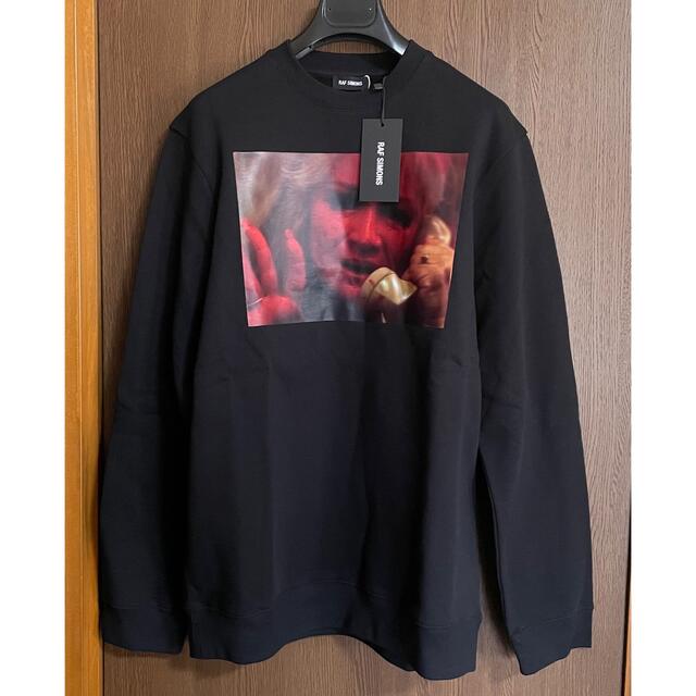 スウェット黒M新品 RAF SIMONS フォトプリント スウェット シャツ ラフシモンズ