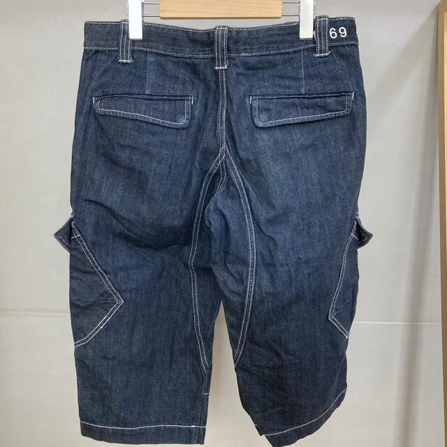 GAP(ギャップ)の希少デザイン W33 3D ギャップ インディゴ ホワイトステッチ カーゴパンツ メンズのパンツ(デニム/ジーンズ)の商品写真