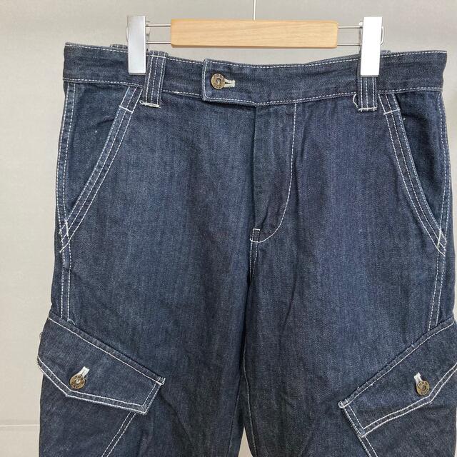 GAP(ギャップ)の希少デザイン W33 3D ギャップ インディゴ ホワイトステッチ カーゴパンツ メンズのパンツ(デニム/ジーンズ)の商品写真