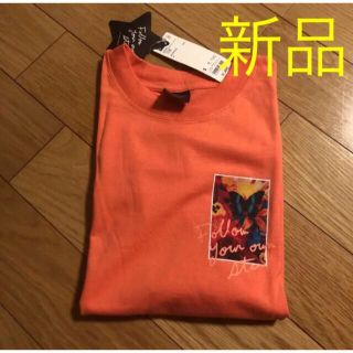 ジーユー(GU)の掲載終了間近GU 蜷川実花 クロップドグラフィックT（5分袖）オレンジ　Sサイズ(Tシャツ(半袖/袖なし))