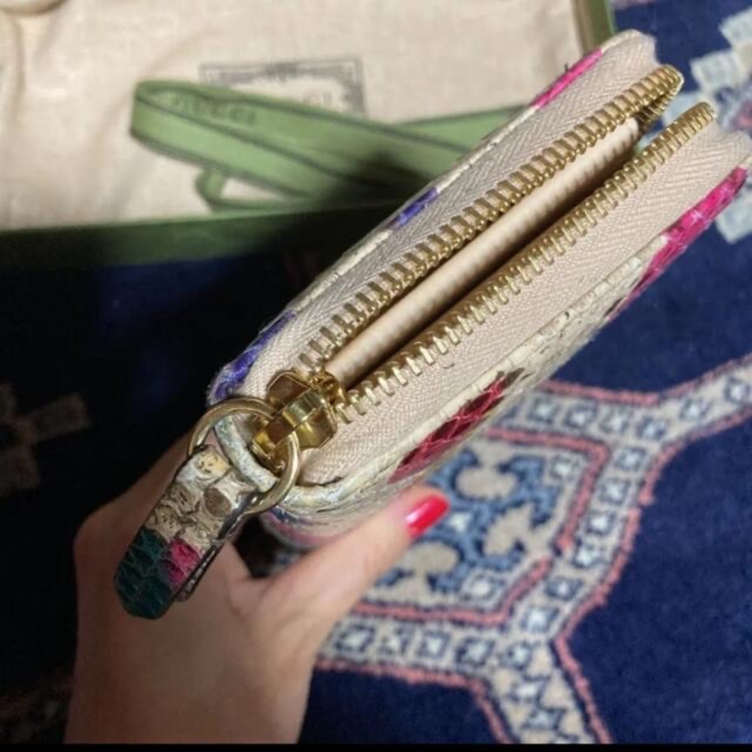Gucci - レア!領収書 直営店ショップカード付 GUCCI パイソン 長財布