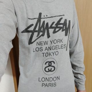 STUSSY - WORLD TOUR長袖TシャツSサイズ灰色グレー黒STUSSY ...