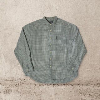 アバクロンビーアンドフィッチ(Abercrombie&Fitch)の【古着】アバクロ ヴィンテージ ギンガムチェック コットン 長袖シャツ グリーン(シャツ)