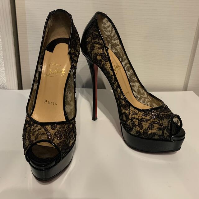 Christian Louboutin(クリスチャンルブタン)の【Christian louboutin】美品レース　オープントゥ レディースの靴/シューズ(ハイヒール/パンプス)の商品写真