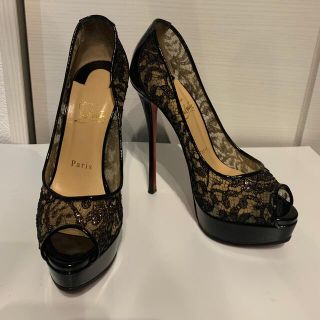 クリスチャンルブタン(Christian Louboutin)の【Christian louboutin】美品レース　オープントゥ(ハイヒール/パンプス)