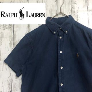 ラルフローレン(Ralph Lauren)の【人気】ラルフローレン　Ralph Lauren　ネイビー　半袖シャツ　Lサイズ(シャツ)