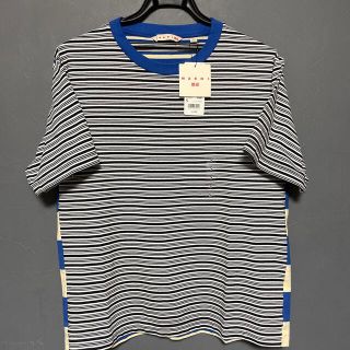 ユニクロ(UNIQLO)のUNIQLO x MARNI ボーダークルーネックtシャツ（半袖）  (Tシャツ(半袖/袖なし))