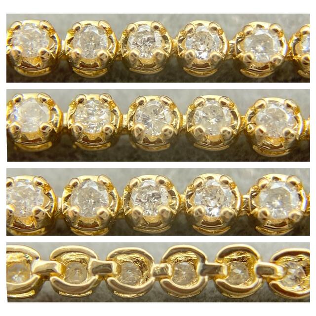 k18 天然 ダイヤモンド 1.00ct ブレスレット（ テニスブレス ） レディースのアクセサリー(ブレスレット/バングル)の商品写真