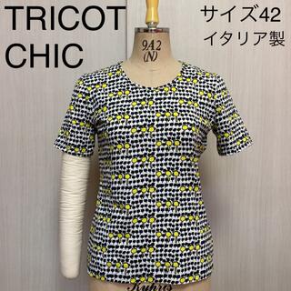 TRICOT CHIC 花柄 Tシャツ 42 イタリア製(Tシャツ(半袖/袖なし))